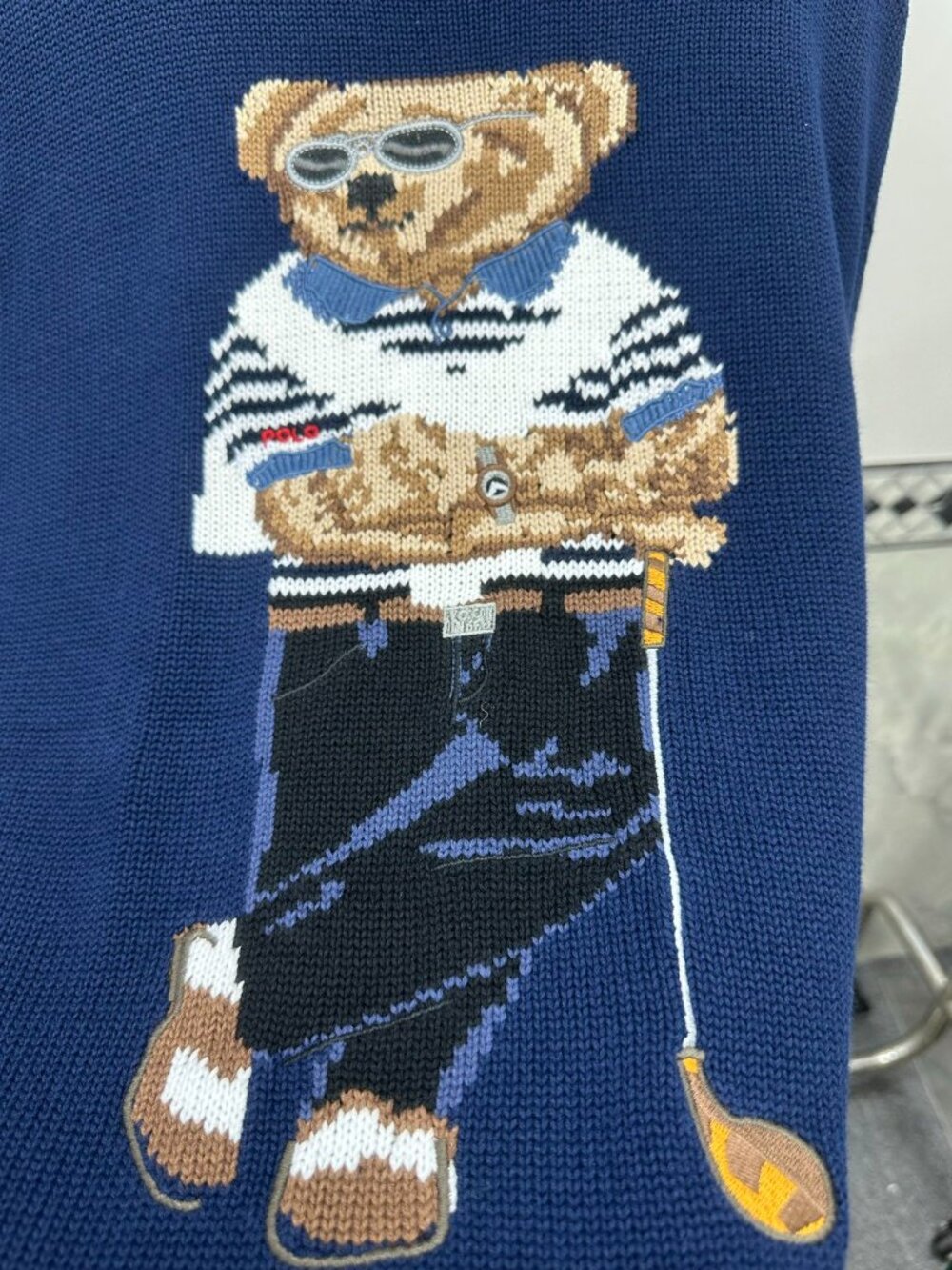 Polo Ralph Lauren Sunglasses Golf Polo Bear Crewneck Knit Sweater - Picture 6 of 6